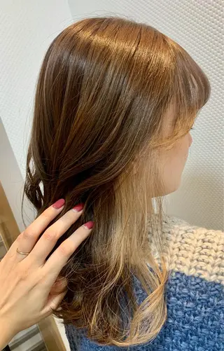 セミロング 韓国カット/透明感 Re.Labo岡本のヘアスタイル