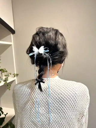 ミディアム ヘアアレンジ アレンジ/新宿 透明感カラー/ヤノのヘアスタイル