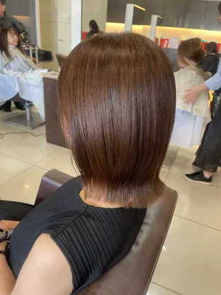 セミロング カラー 🤎うる艶ベージュ 🧸MAYUKA🤎のヘアスタイル