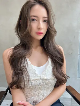 セミロング カラー 艶髪ナチュラル ヘア🍀RYOのヘアスタイル