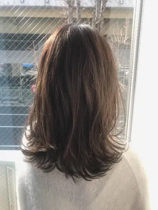 セミロング カラー 柴田 祐輔のヘアスタイル