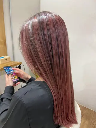 ロング カラー hair studio Zen所属・Kensho 京都駅 ケアブリーチのヘアスタイル