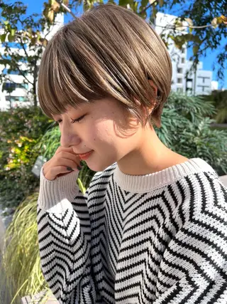 ショート カラー パーマ ヘアアレンジ Riposo.所属・✨艶髪✨ 奈須晴香のヘアスタイル