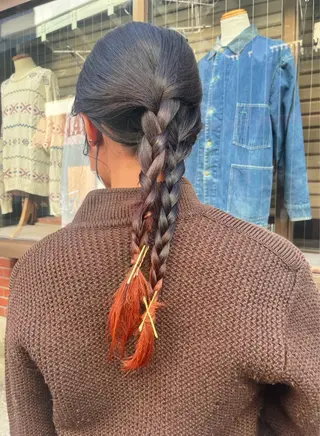 ロング ヘアアレンジ 束所属・毛流れセンターパート Sakiのヘアスタイル