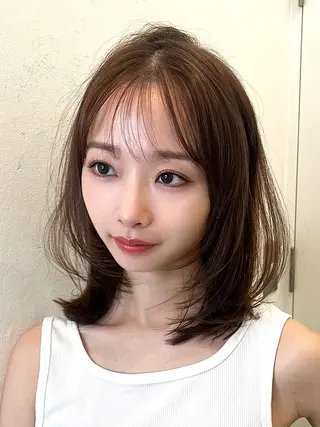 セミロング カラー 山崎/ボブ縮毛矯正 レイヤー髪質改善のヘアスタイル