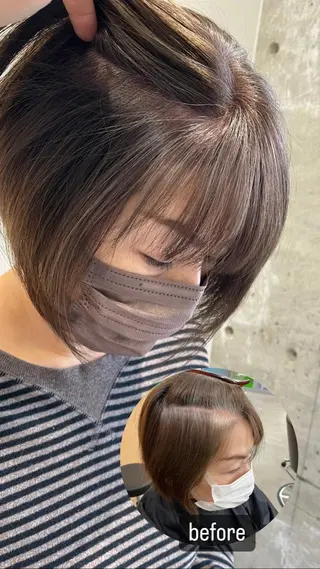 ショート 難波/白髪ぼかし/ KAORIのヘアスタイル