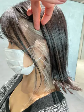 ショート 美髪矯正/艶カラー ボブ/栄/鐘ヶ江純也のヘアスタイル