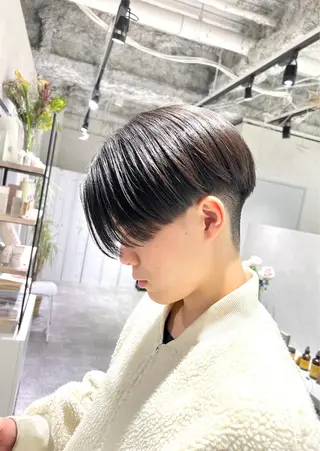 ショート カラー パーマ メンズ kiitos所属・関西センターパート メンズモデル募集のヘアスタイル