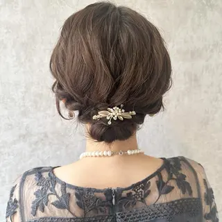 セミロング ヘアアレンジ 暖色カラー❤️横浜 エクステらん🦖のヘアスタイル