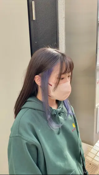 ロング カラー 【縮毛矯正ブリーチ】 西 太志のヘアスタイル