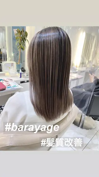 セミロング カラー 山崎俊輔/髪質改善 /バレイヤージュのヘアスタイル