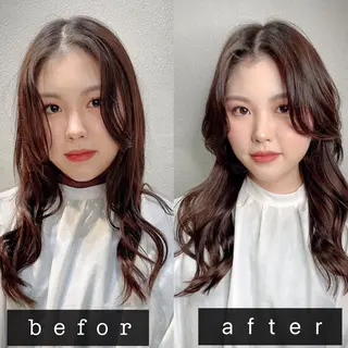 ロング ヘアアレンジ ブリーチなし透明感カ ラー×韓国ヘア♡ヒデのヘアスタイル