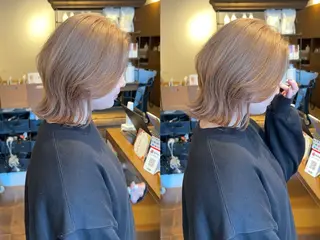 ミディアム カラー あべ しおりのヘアスタイル