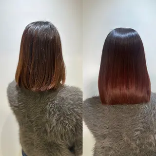 セミロング カラー パーマ 髪質改善/縮毛矯正 /ブリーチ矯正/岡部のヘアスタイル