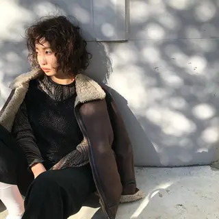 ショート カラー パーマ vain所属・パーマウルフショート 濱田匠のヘアスタイル