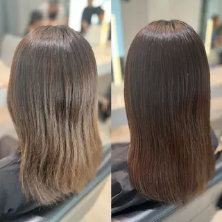 セミロング パーマ 𝐀𝐲𝐚𝐤𝐚 /艶髪/ストレートのヘアスタイル