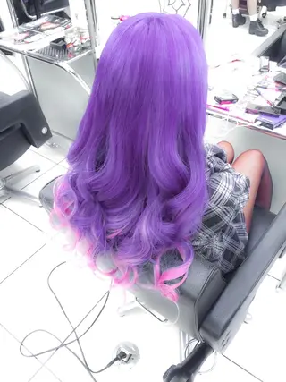 ミディアム セミロング ロング カラー エクステリピート率 No.1 菊池　悠介のヘアスタイル