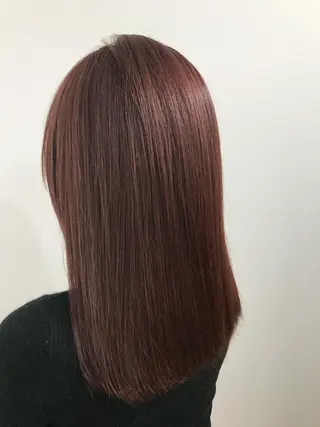 ミディアム ハイトーン髪質改善 家中貴典のヘアスタイル