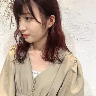 セミロング カラー 圧倒的透明感カラー nana🦕のヘアスタイル