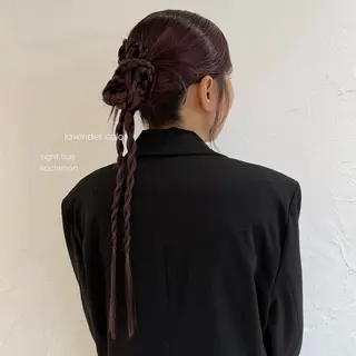 ロング カラー ヘアアレンジ 暖色カラー /ヘアアレンジ/花鈴のヘアスタイル