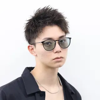 ショート カラー パーマ メンズ シースルーマッシュ/ メンズ/KYOHEIのヘアスタイル