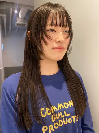 ミディアム カラー 永田 愛莉のヘアスタイル