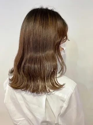 ミディアム カラー ヘアアレンジ 切りっぱなしボブ/ デザインカラー店長のヘアスタイル