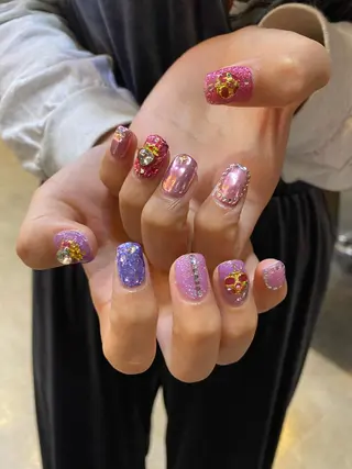 セミロング カラー パーマ ヘアアレンジ メンズ キッズ ネイル viewstokyo所属・mana 暖色カラーカットのヘアスタイル