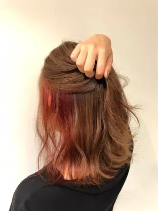 ミディアム カラー ヘアアレンジ 🦁ハイトーン/ 透明感/かずや🦁のヘアスタイル