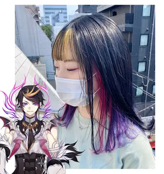 ミディアム カラー GARU-ガル-所属・TSUNO🦖 派手髪/オタク美容師のヘアスタイル