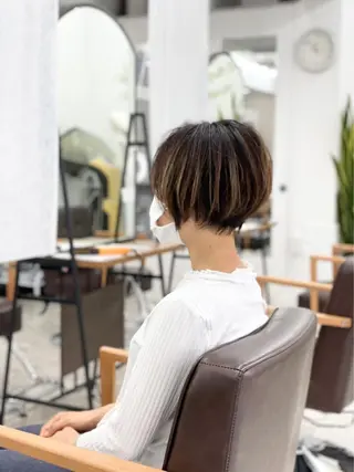 ショート カラー ヘアアレンジ メンズパーマ 特化中澤のヘアスタイル