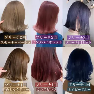 ミディアム カラー FRAME+spa&hair roomなんば駅前店所属・🌸MAYU🌸 ハイトーン➕レイヤーのヘアスタイル