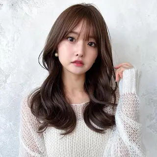 セミロング カラー 顔周り/くびれヘア 韓国ヘア💕風間るなのヘアスタイル