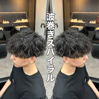 ショート パーマ メンズ 【曲がる縮毛矯正】 モデル募集🙋カツヤのヘアスタイル