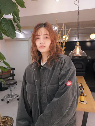 ミディアム パーマ パーマ＊ 顔まわり似合わせのヘアスタイル