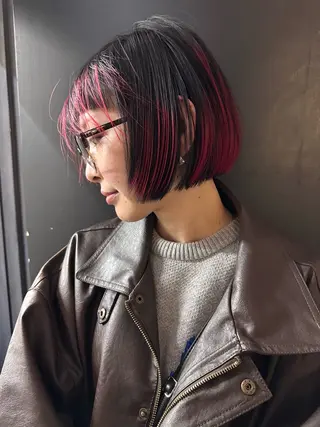 ショート カラー ヘアアレンジ 丸山渉/パーマ エフェクトブリーチのヘアスタイル