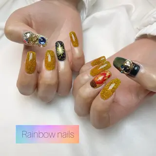 ネイル Rainbow nailsくろちゃんのネイルデザイン