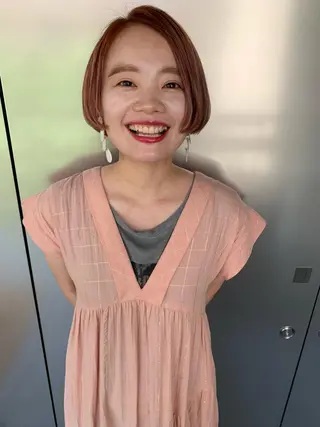 ショート カラー パーマ la fith所属・rico_by ヘアとアイブロウのヘアスタイル