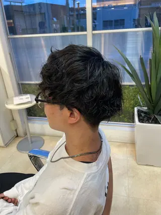 ミディアム パーマ メンズ 大宮｜メンズカット ダブルカラー｜パーマのヘアスタイル