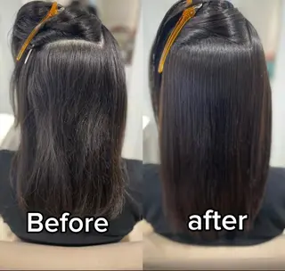 セミロング 梅田縮毛矯正◻︎髪質 改善◻︎細見 了眞のヘアスタイル