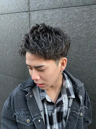 ショート パーマ メンズ メンズブリーチカラー /パーマ ごーた立川のヘアスタイル