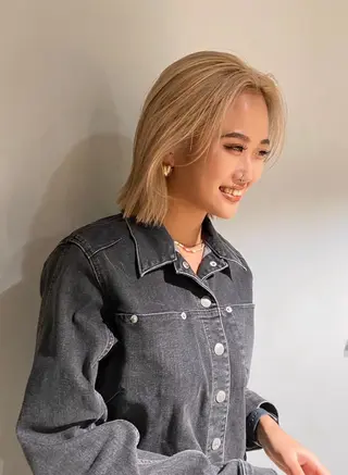 ミディアム カラー hana /渋谷/ブリーチのヘアスタイル