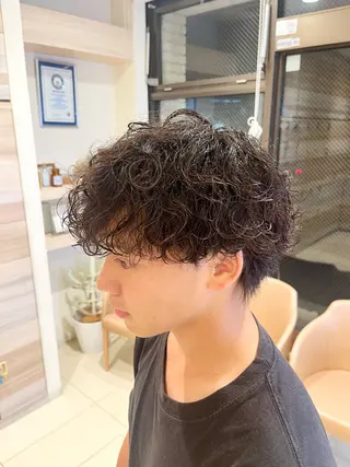 パーマ メンズ 髪質改善⭐️縮毛矯正 菊島樹希のヘアスタイル