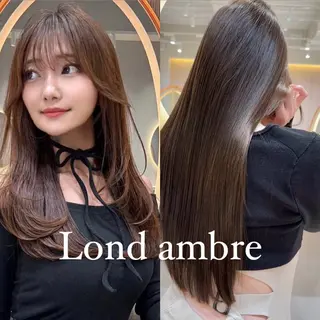 ロング ❤️ブリーチなし💚 ダブルカラー平野実花のヘアスタイル