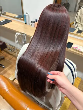 ロング カラー akane/ 縮毛矯正/暖色のヘアスタイル