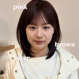 ミディアム 似合わせ/透明感 /レイヤー/りほ🤍のヘアスタイル