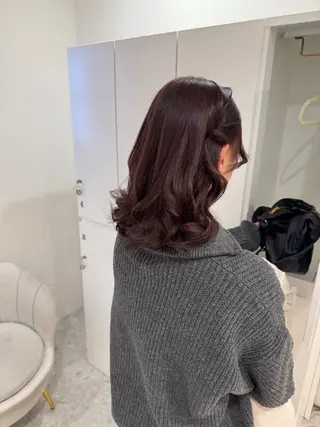 ミディアム カラー ヘアアレンジ ブリーチなしWカラー ヘアセット🎀はるかのヘアスタイル