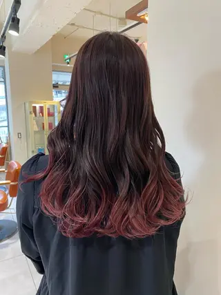 ロング カラー 関口 桃花🌷 暖色カラーのヘアスタイル