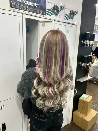 ロング カラー パーマ ヘアアレンジ 💚U-topia 💚佐藤優來💚のヘアスタイル