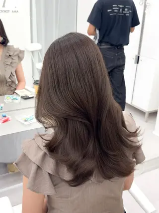 ミディアム カラー ヘアアレンジ 最小顔周り&レイヤー 特化/池袋/kokiのヘアスタイル